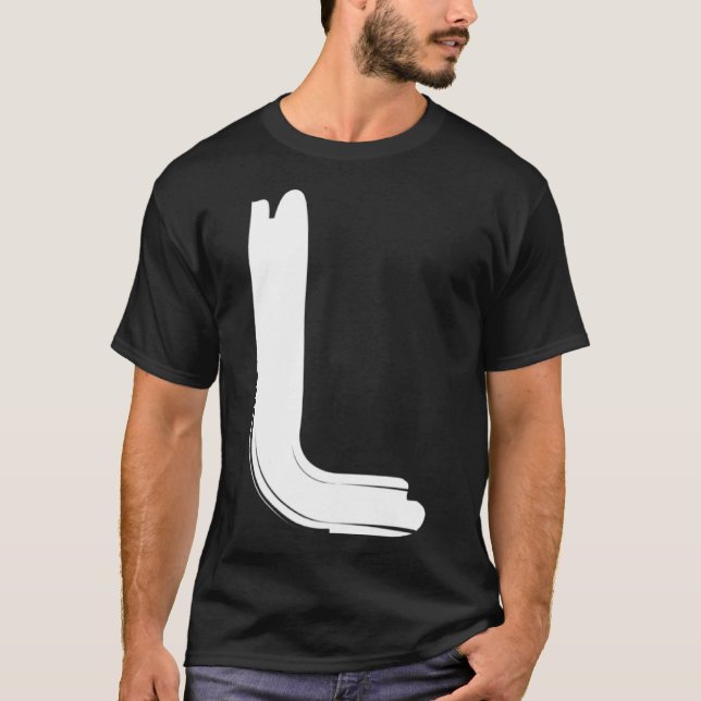 Kreativ Bold White Brev L Alphabet Marker T Shirt (Framsida)