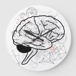 Kreativ Brain Artwork with Science Themme Stor Klocka