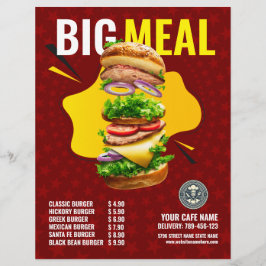 Kreativ Burger Menu Visning Flyer