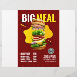 Kreativ Burger Menu Visning Flyer