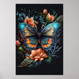 Kreativ Butterfly Collage Illustration Poster