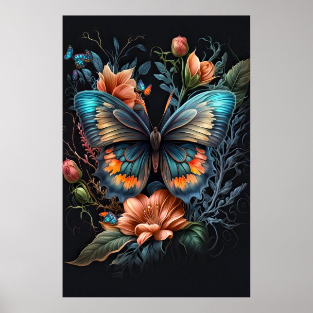 Kreativ Butterfly Collage Illustration Poster (Framsidan)