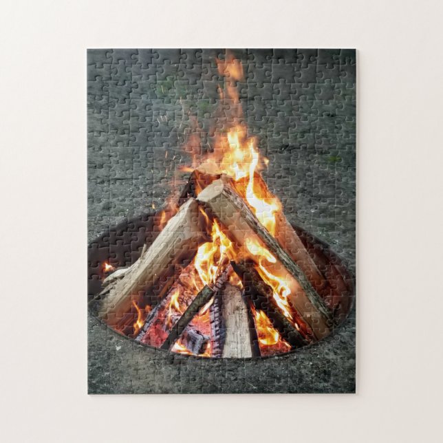 Kreativ camping-brandcamping-fotopussel för brandg pussel (Vertikal)
