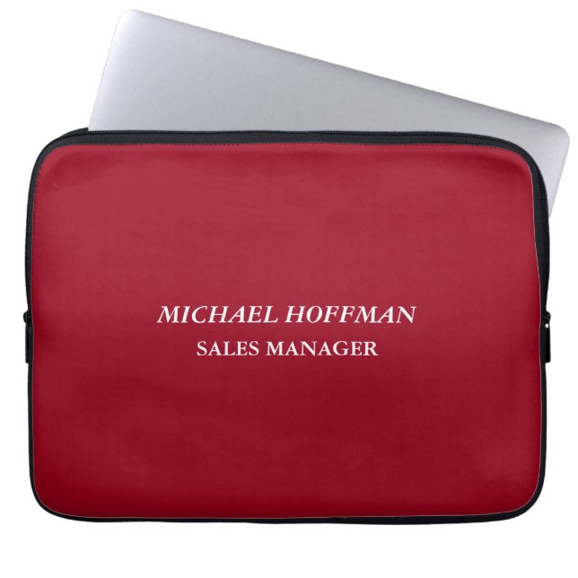 Kreativ Carmine Red Minimalist Classic Italic Laptop Fodral (Framsidan)