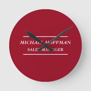 Kreativ Carmine Red Minimalist Classic Italic Rund Klocka