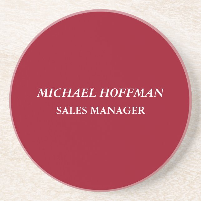 Kreativ Carmine Red Minimalist Classic Italic Underlägg (Framsidan)