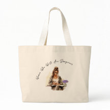 "Kreativ Carry-All: Woman Writing Jumbo Tote"