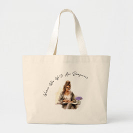 "Kreativ Carry-All: Woman Writing Jumbo Tote" Jumbo Tygkasse