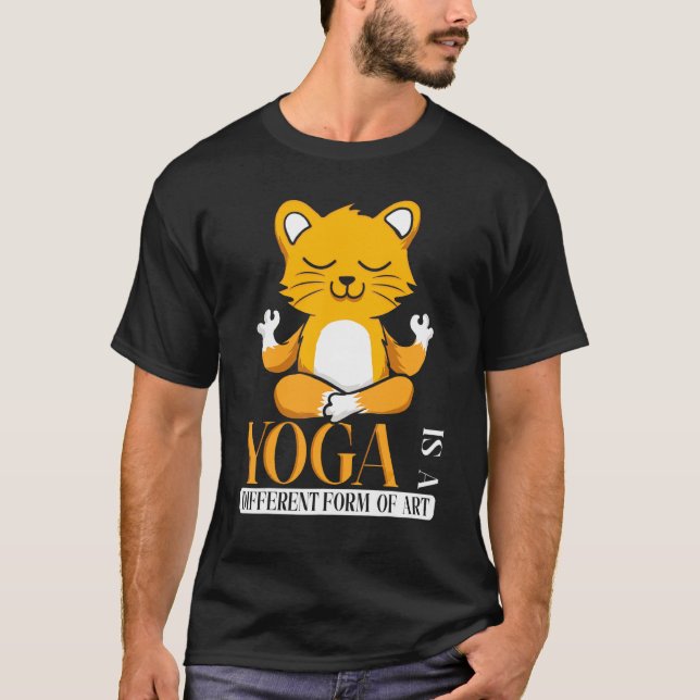 Kreativ Cat Yoga T Shirt (Framsida)