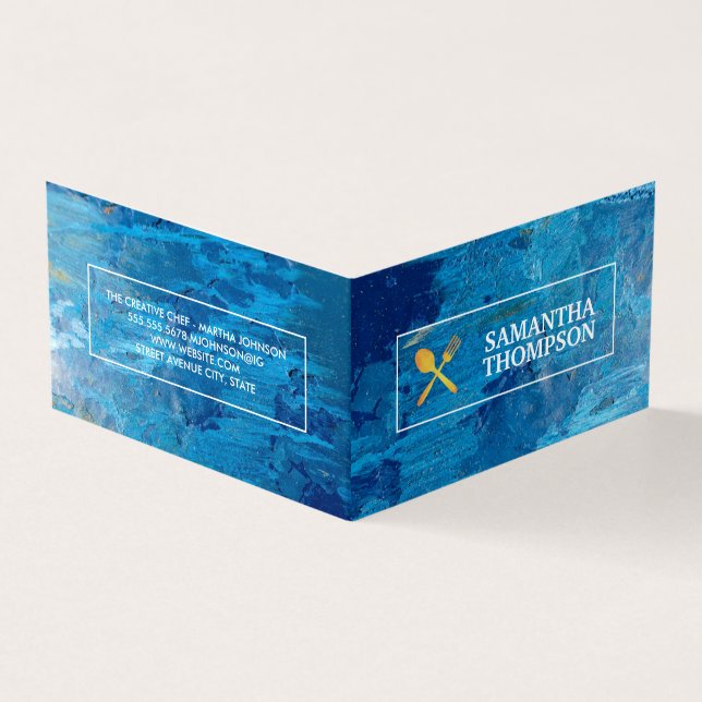 Kreativ Chef | Kokningsverktyg | Modern konst Visitkort (Utsida)