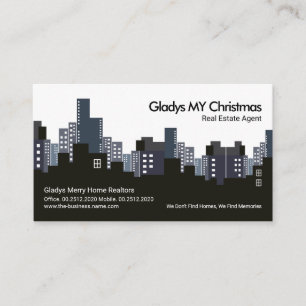 Kreativ City Skyline Silhouette Home Care Realtor Visitkort