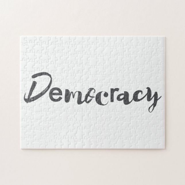 Kreativ, coola, modern, lekfull demokrati pussel (Horisontell)