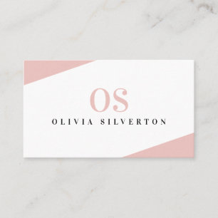 KREATIV CORNERS klassmonogram rosa vit svart  Visitkort