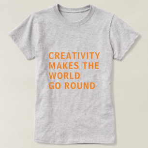 Kreativ Cretivity Quote Orange Typography Grått T Shirt