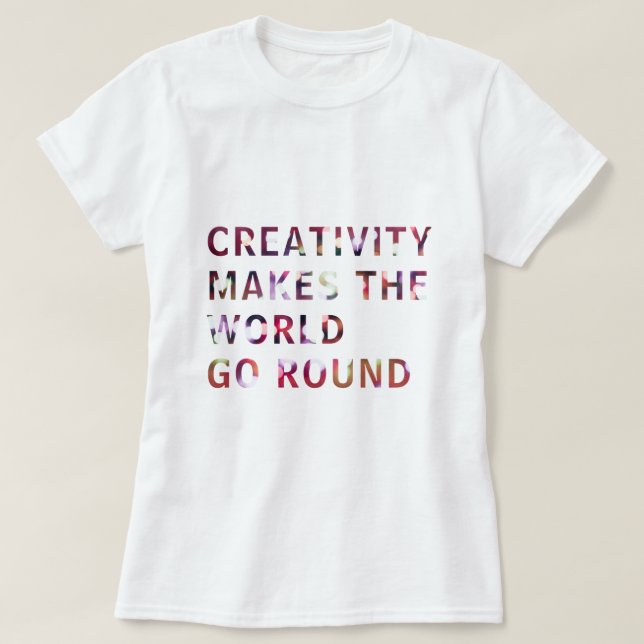 Kreativ Cretivity Slogan Quote Red Bokeh T Shirt (Design framsida)