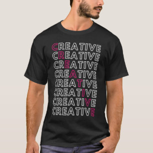 Kreativ Crossword Box med Rosa och vit Brev T Shirt