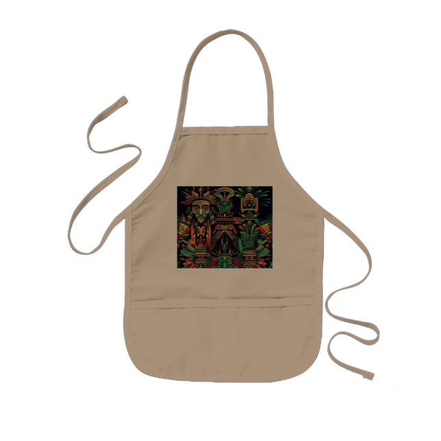 Kreativ Cyan "Ancestral Paradigm" Kids Chef Apron Barnförkläde (Framsidan)