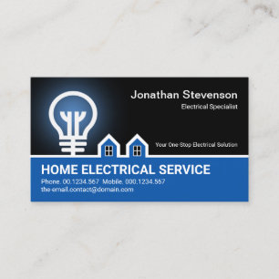 Kreativ Electric Bulb Gräns Electrician Service Visitkort