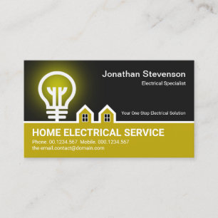 Kreativ Electrical Bulb Gräns Electrician Visitkort