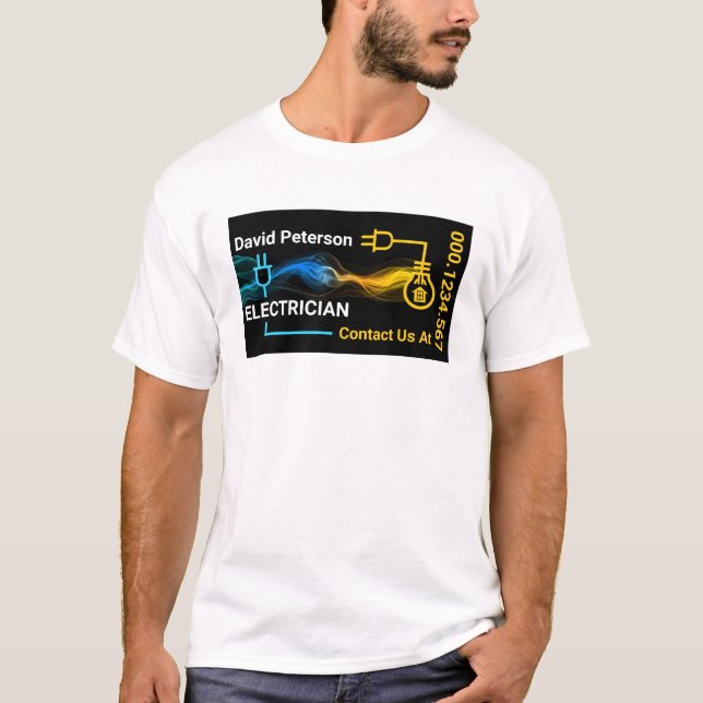 Kreativ Electrical Circuit Lightning Electrician T Shirt (Framsida)