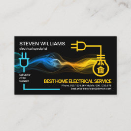 Kreativ Electrical Circuit Lightning Electrician Visitkort
