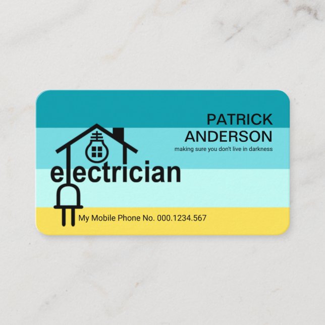 Kreativ Electrician Home Plug Circuit Visitkort (Framsida)