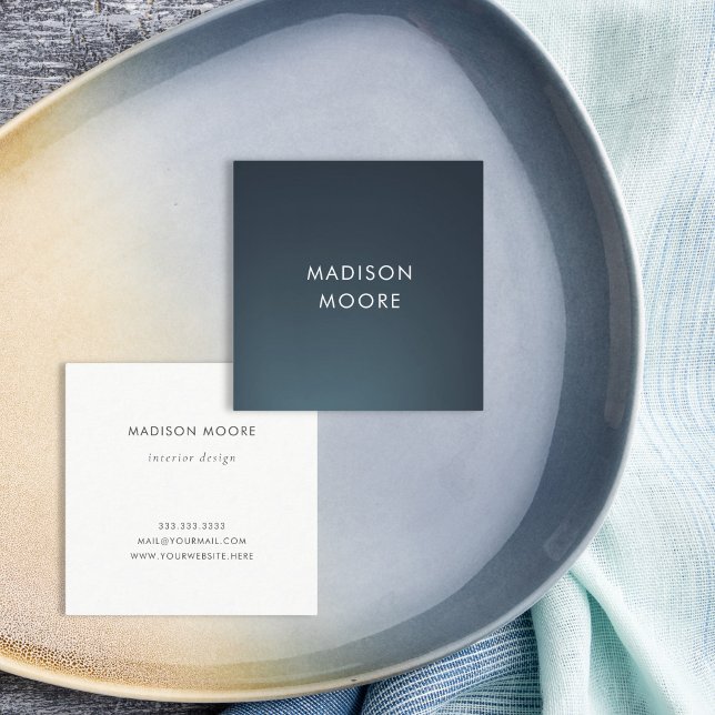 Kreativ Färgfull Mörk blått turkos-gradient Fyrkantigt Visitkort (Skapare uppladdad)