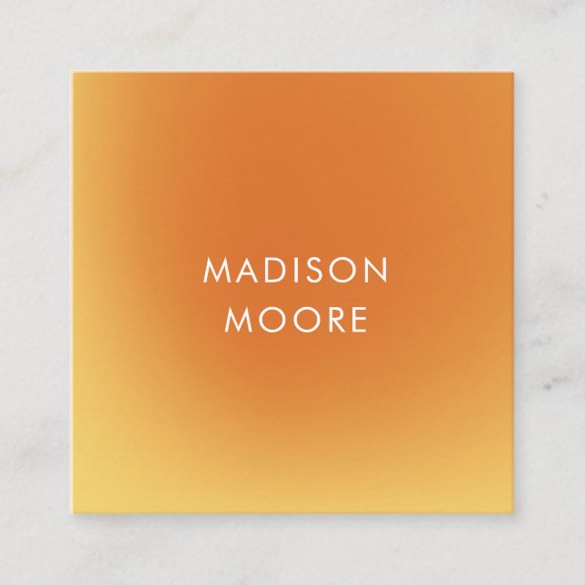 Kreativ Färgfull Orange för Gult  Övertoning Ombré Fyrkantigt Visitkort (Framsida)