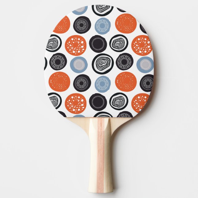 Kreativ, färglös geometrisk cirkel mönster. pingisracket (Framsidan)