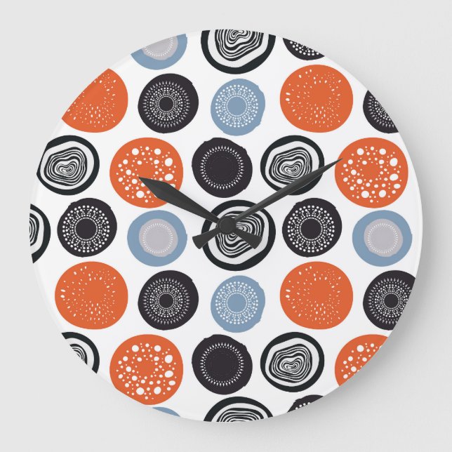 Kreativ, färglös geometrisk cirkel mönster. stor klocka (Framsida)