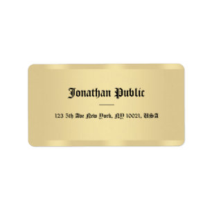 Kreativ Faux Guld Classic Stil Text Namn Trendig Adressetikett