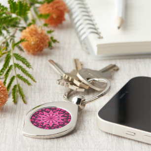 KREATIV FLOWER ART GIFT SWIRL SILVERFÄRGAD NYCKELRING
