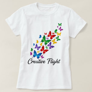 Kreativ Flygande Fjäril Kvinnors T-Shirt 🦋✨