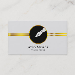 Kreativ Freelance Writer Calligraphy Nib-Logotyp Visitkort
