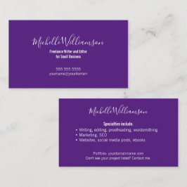 Kreativ Freelancer Entrepreneur 2-side Lila Visitkort