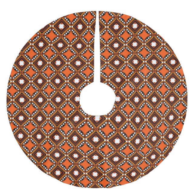 Kreativ Geometric, Modern Abstrakt Red Julgransmatta Borstad Polyester (Framsidan)