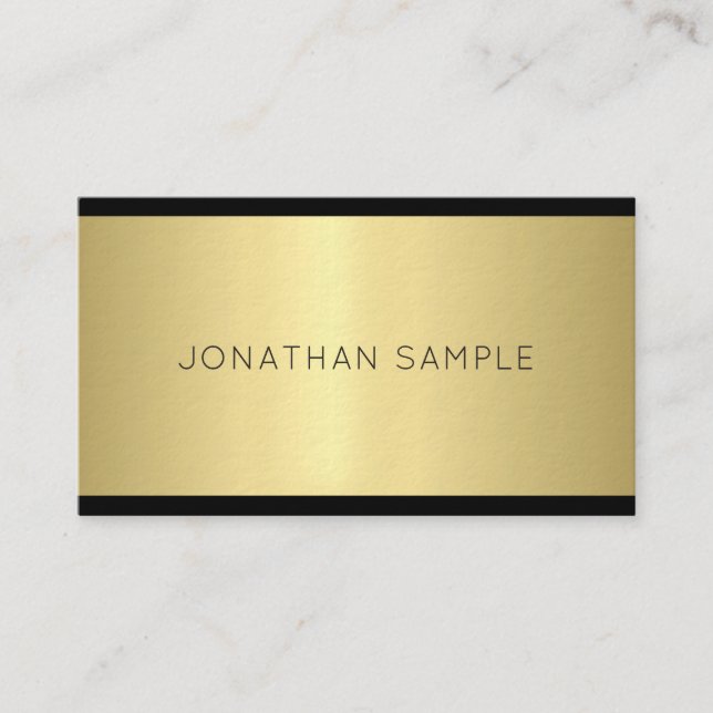 Kreativ Glam Design Modern Guld Luxe Trendig Plain Visitkort (Framsida)
