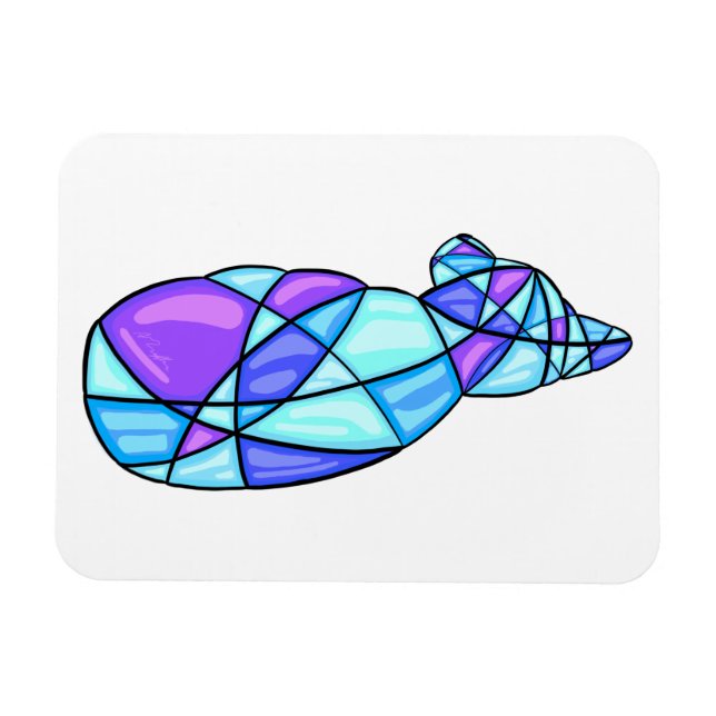 Kreativ, glasaktigt, magnetblått magnet (Horisontell)