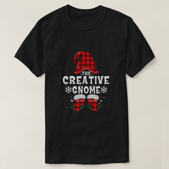 Kreativ Gnome Buffalo Play-julfamiljen Gnom T Shirt (Design framsida)