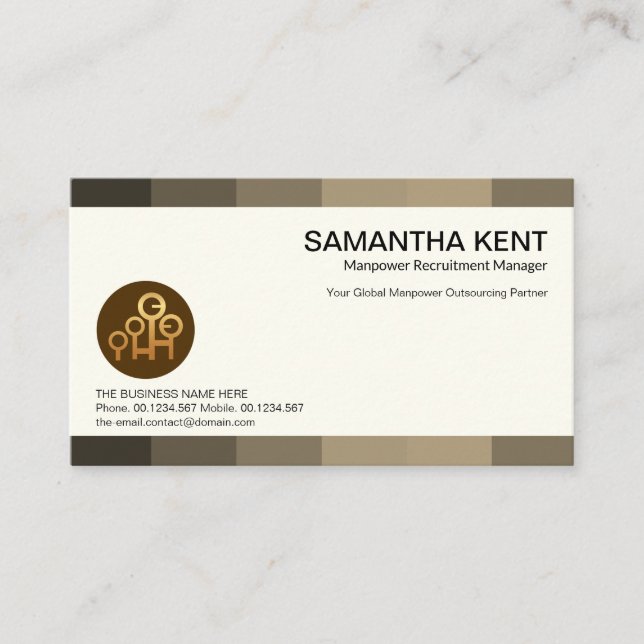 Kreativ Grått Sfärgpaneler Karriärhuvudjägare Visitkort (Framsida)