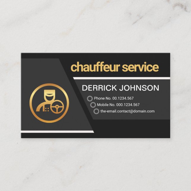 Kreativ Grått Trapezium Lagrar chauffeur Driver Visitkort (Framsida)