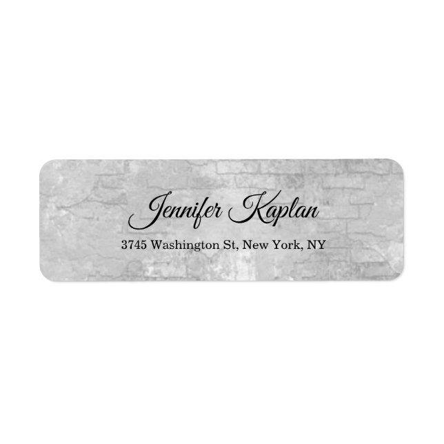 Kreativ Grått Wall Modern Minimalist Professionell Returadress Etikett (Framsidan)