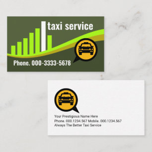 Kreativ Grönt City Backe Silhouette Taxi Visitkort