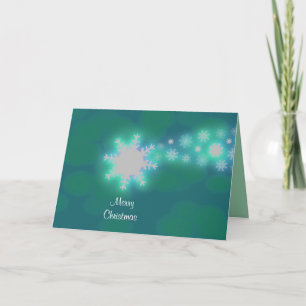 Kreativ Grönt Composed Snö Flakes Comet Graphic Helgkort