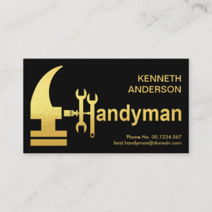 Kreativ Guld Hammer Handyman Design Visitkort