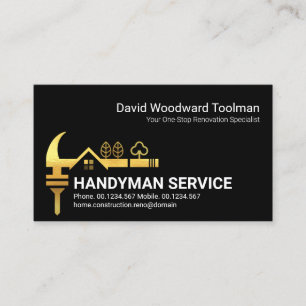 Kreativ Guld Hammer Home Handyman Byggnad Visitkort