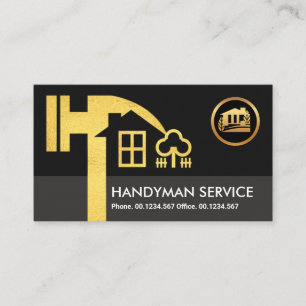 Kreativ Guld Hammer Home Landscape Construction Visitkort