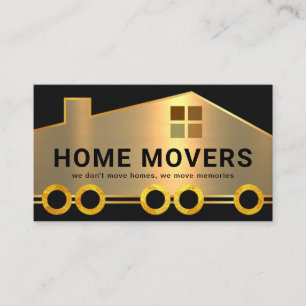 Kreativ Guld Home On Flytta Hjul Visitkort