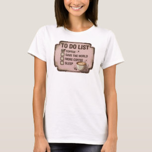 Kreativ guld KAFFE FÖRST RÄDDA VÄRLDEN Anpassad sk T Shirt