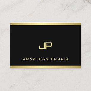 Kreativ Guld Monogrammed vanlig modern Elegant Visitkort